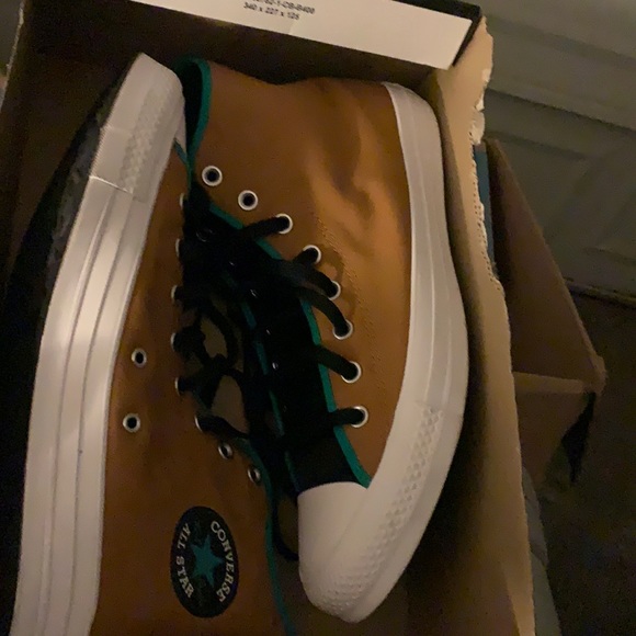 Tan and Green Converse
